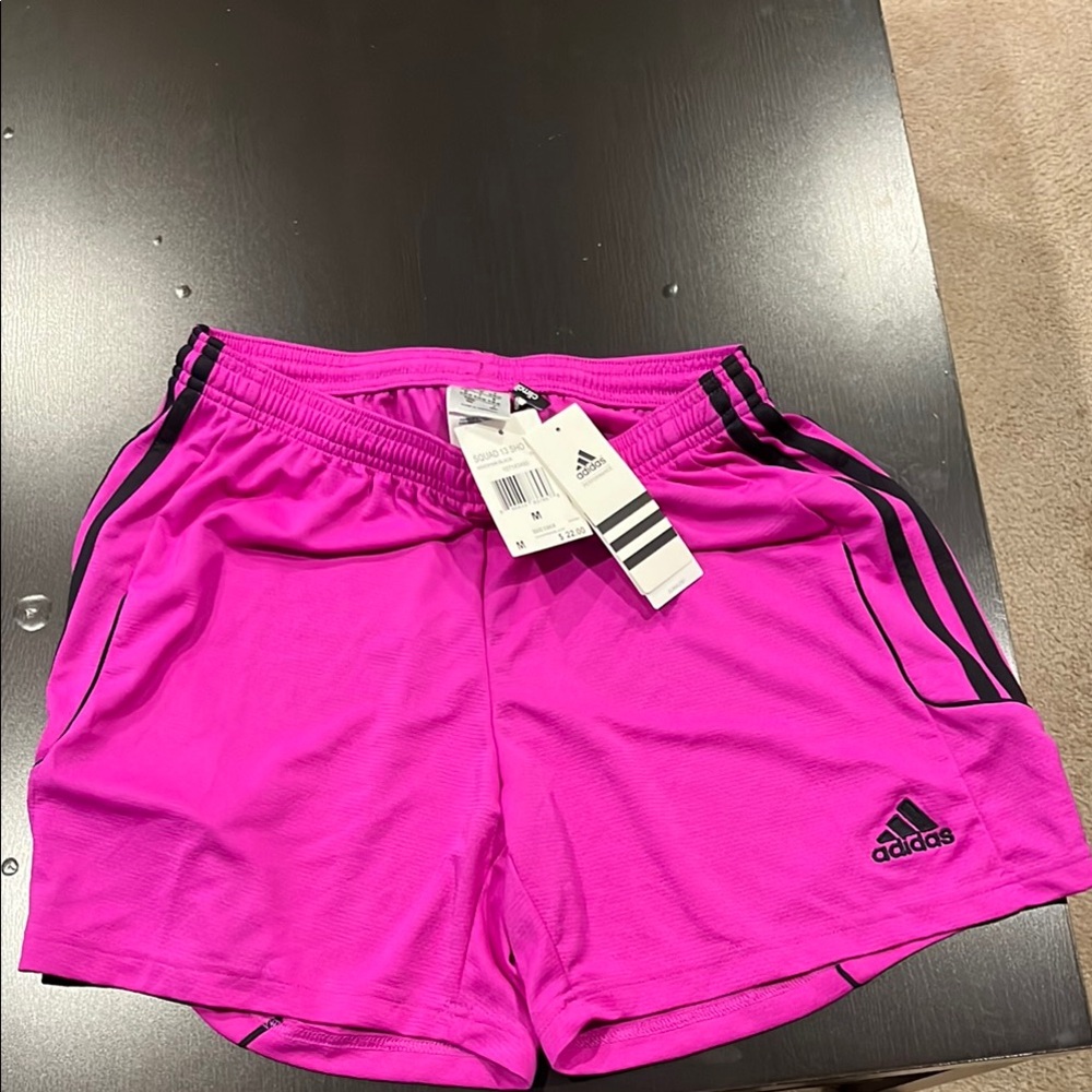 adidas Hot Pink Women's 3-Stripe Athletic Shorts